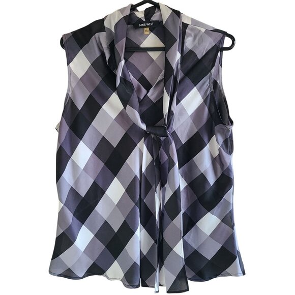 Dana Buchman & Nine West Women's Sleeveless Blouses Tunics Top Knot Tie Size L - Picture 13 of 16